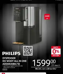 Selgros Dyspenser do wody All in One ADD6920BK/10 Philips oferta