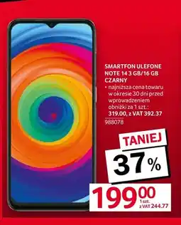 Selgros Smartfon Ulefone Note 14 3 GB/16 Gb czarny oferta