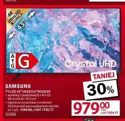 Selgros Telewizor LED 43'' UE43CU7192UXXH Samsung oferta