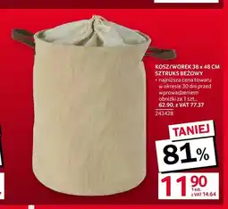 Selgros Kosz/worek 38x48 cm sztruks beżowy oferta