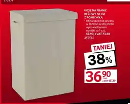 Selgros Kosz na pranie beżowy 60 cm z pokrywką oferta