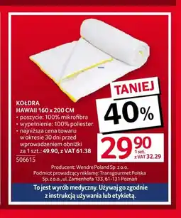 Selgros Kołdra Hawaii 160x200 cm oferta
