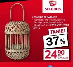 Selgros Latarnia drewniana oferta