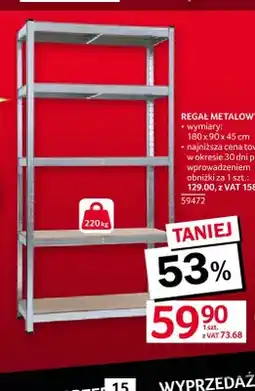 Selgros Regał metalowy 180x90x45 cm oferta