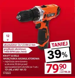 Selgros Wkrętarka akumulatorowa Kraft & Dele oferta