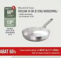 Selgros Patelnia ze stali nierdzewnej Balance Steel 24 cm BergHOFF oferta