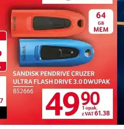 Selgros Pendrive Cruzer Ultra Flash Drive 3,0 2-pak 64GB SanDisk oferta
