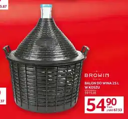 Selgros Balon do wina 25 l w koszu Browin oferta