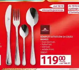 Selgros Komplet sztućców 24 części Mango Gerlach oferta