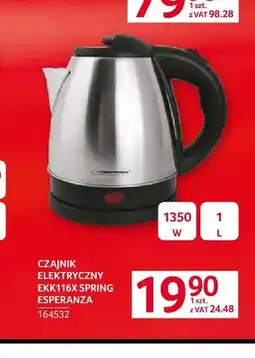 Selgros Czajnik elektryczny EKK116X Spring Esperanza oferta