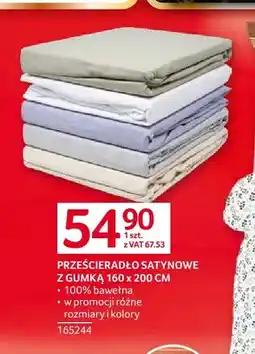 Selgros Prześcieradło satynowe z gumką 160x200 cm oferta