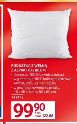 Selgros Poduszka z wełną z alpaki 70x80 cm oferta