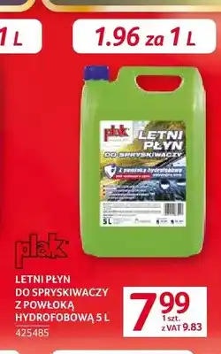 Selgros Letni płyn do spryskiwaczy z powłoką hydrofobową Plak oferta
