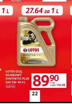 Selgros Olej silnikowy Synthetic Plus Sae 5W-40 Lotos oferta