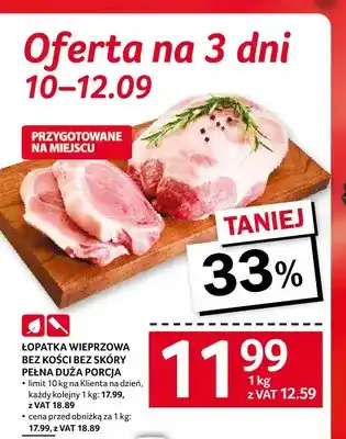 Łopatka wieprzowa bez kości bez skóry pełna duża porcja