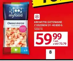 Selgros Krewetki gotowane z ogonem 31-40 myfood oferta