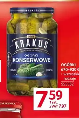 Selgros Ogórki konserwowe Krakus oferta