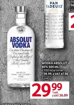 Selgros Wódka Absolut 40% oferta