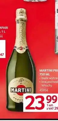 Selgros Wino musujące Martini Prosecco białe wytrawne oferta