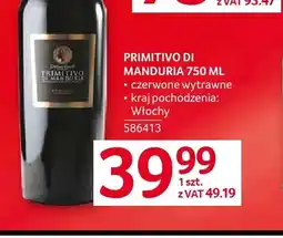 Selgros Wino czerwone Primitivo di Manduria wytrawne Corte Aureo oferta