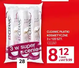 Selgros Płatki kosmetyczne Cleanic 3-pak 120 szt oferta