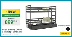 ERLI Łóżko piętrowe 190x80 z szufladą + 2 materace oferta