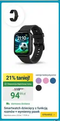 ERLI Smartwatch dziecięcy z funkcją rozmów + wymienny pasek oferta