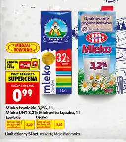 Biedronka Mleko UHT Łączka Mlekovita 3,2% oferta