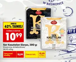 Biedronka Ser w plastrach Kasztelan śmietankowy Sierpc oferta