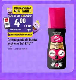 Polomarket Czarna pasta do butów w płynie 2w1 Emu oferta
