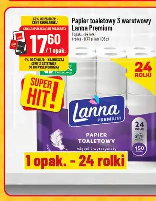 Polomarket Papier toaletowy 3-warstwowy Lanna Premium 24-pak oferta