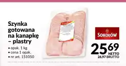 Makro Szynka gotowana na kanapkę w plastrach Sokołów oferta