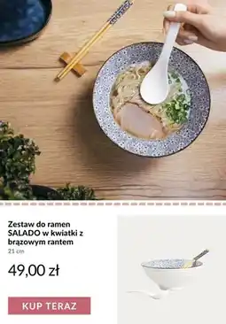 Homla Zestaw do ramen Salado w kwiatki z brązowym rantem 21 cm oferta
