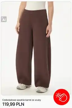 Cropp Czekoladowe spodnie barrel ze scuby Cropp oferta
