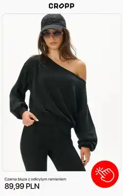 Cropp Czarna bluza z odkrytym ramieniem Cropp oferta