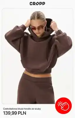 Cropp Czekoladowa bluza hoodie ze scuby Cropp oferta