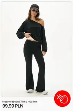 Cropp Dresowe spodnie flare z modalem Cropp oferta