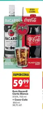 Biedronka Zestaw Rum Bacardí Carta Blanca + Coca-Cola oferta