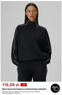 Bluza loose bez kaptura szybkoschnąca damska