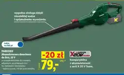 Lidl Parkside Akumulatorowa dmuchawa do liści, 20 V oferta