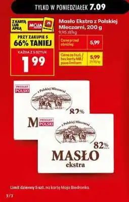 Biedronka Masło Ekstra z polskiej mleczarni, 200 g oferta