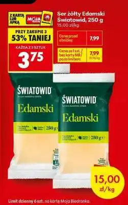 Biedronka Ser żółty Edamski Światowid 250 g oferta