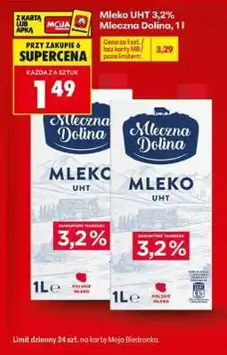 Biedronka Mleko UHT 3,2% Mleczna Dolina, 1l oferta