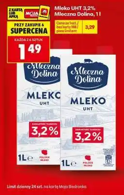 Biedronka Mleko UHT 3,2% Mleczna Dolina, 1l oferta