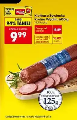 Biedronka Kiełbasa Żywiecka Kraina Wędlin 600 g oferta