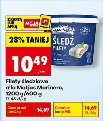Biedronka Filety śledziowe a'la Matjas Marinero 1200 g / 600 g oferta