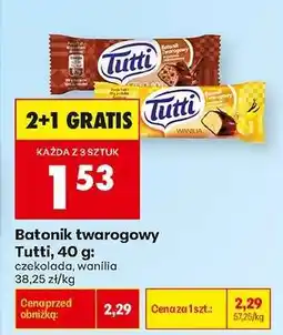 Biedronka Batonik twarogowy Tutti, 40 g oferta
