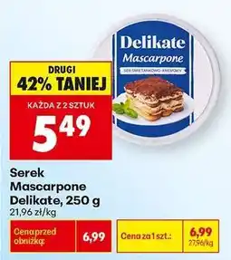 Biedronka Serek Mascarpone Delikate 250 g oferta