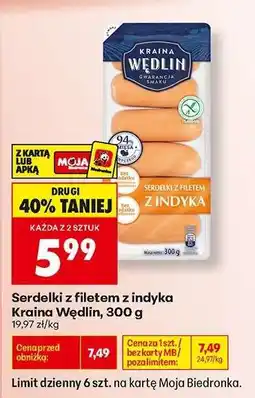 Biedronka Serdelki z filetem z indyka Kraina Wędlin, 300 g oferta