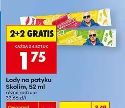 Biedronka Lody na patyku Skolim, 52 ml oferta